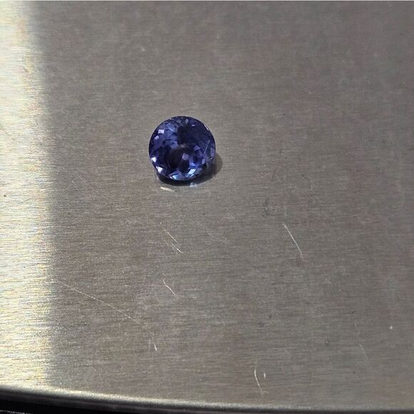 Natural Tanzanite Gemstone, 1.25ct Round Portuguese Cut, Blue Violet Loose Stone - Picture 3 of 6